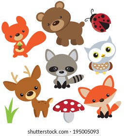 Forest Animals Vector Illustration