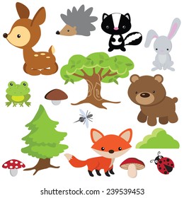 Forest animals vector illustration