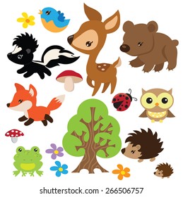 Forest animals vector illustration