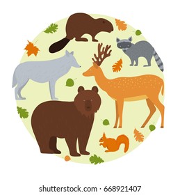 Forest animals. Vector illustration