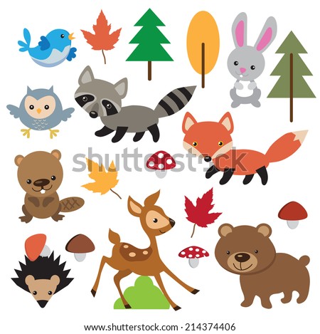 Forest Animals Vector Illustration Stock Vector (Royalty Free ...