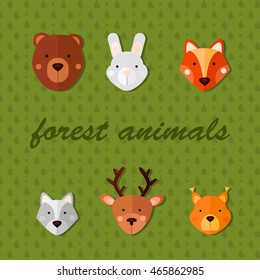 forest animals vector set illustration EPS 10