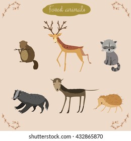 Forest animals vector set part 2