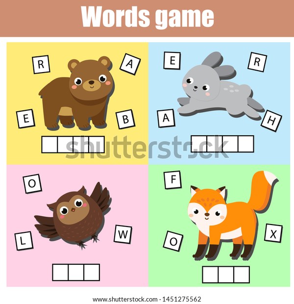 Forest Animals Write Missing Letters Complete Stock Vector Royalty 