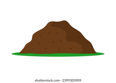 Forest anthill on the green grass. Vector illustration on a white background.