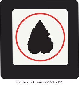 Symbol für Waldflächen, Vektorsymbol mit flachem Symbol mit Ausrufezeichen einzeln auf weißem Hintergrund