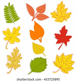 Forest Autumn Leaves Vector Stock Vector (Royalty Free) 453725890 ...