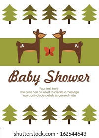 forest baby shower theme. vector illustration