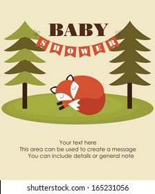 forest baby shower theme. vector illustration