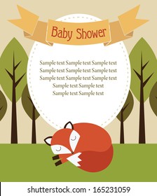 forest baby shower theme. vector illustration