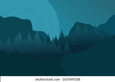 forest background flat design illustration