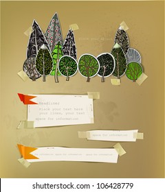 Forest background made of stickers