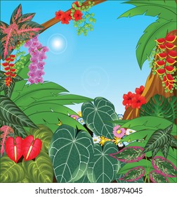 forest background with natural leaves