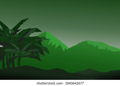 Forest background, nature, landscape. Evergreen coniferous trees. spruce, christmas tree. Silhouette vector
