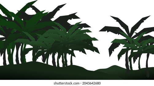 Forest background, nature, landscape. Evergreen coniferous trees. spruce, christmas tree. Silhouette vector
