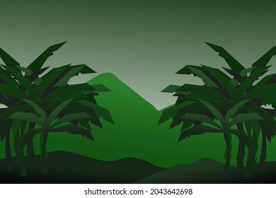 Forest background, nature, landscape. Evergreen coniferous trees. spruce, christmas tree. Silhouette vector
