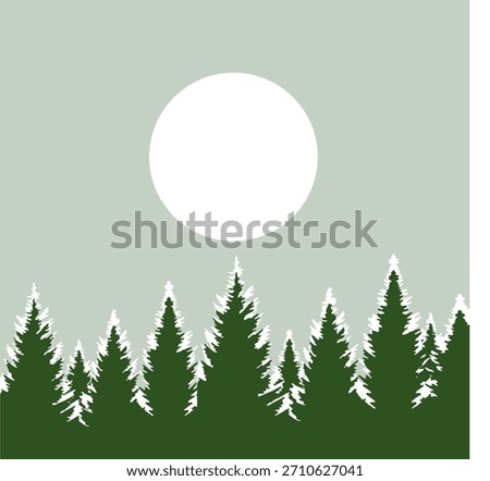 Forest background, nature,landcape. Pine trees,fie trees.Christmas tree. Vector ilustration
