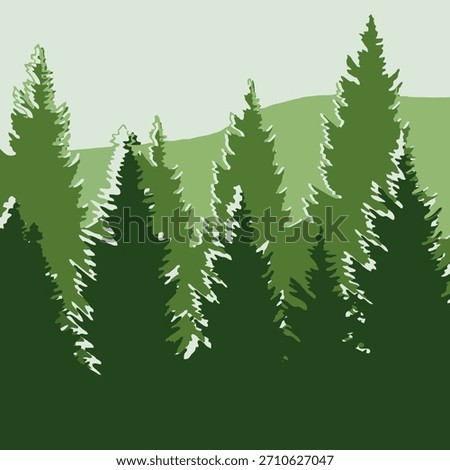 Forest background, nature,landcape. Pine trees,fie trees.Christmas tree. Vector ilustration