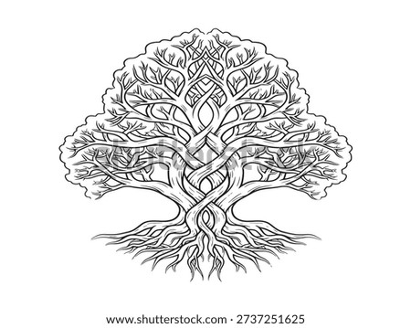 Forest background trees in refined line art
