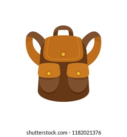 Forest backpack icon. Flat illustration of forest backpack vector icon for web design