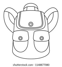 Forest backpack icon. Outline forest backpack vector icon for web design isolated on white background