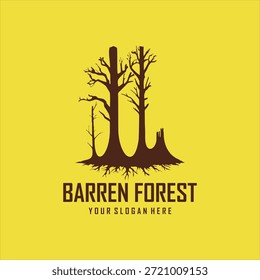 forest bald logo design element vector template