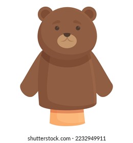 Forest bear puppet icon cartoon vector. Show stage. Doll animal