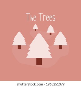 forest with beautiful evergreen trees in vector. for educational image media in children