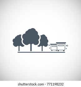 Forest beehive icon. Vector illustration