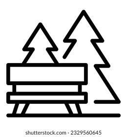 Forest bench icon outline vector. Walk ecotourism. Nature eco