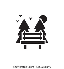  Forest Bench Solid Style Icon. EPS 10 File