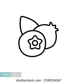 Signo de baya forestal. Icono vector Blueberry. Símbolo gráfico del sitio web de comida y bebida, diseño de aplicaciones, aplicaciones móviles y medios impresos, logotipo, interfaz de usuario