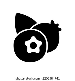 Forest berry sign. Blueberry vector glyph icon. Graph symbol for food and drinks web site, apps design, mobile apps and print media, logo, UI