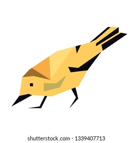 forest bird flat illustration isolated on white. Forest animals series