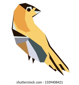 forest bird flat illustration isolated on white. Forest animals series