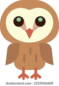 Forest bird icon. Owl character. Cute animal