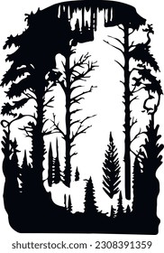 Forest Black and White Nature