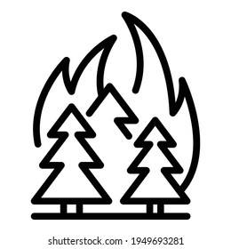 Forest blazing icon. Outline forest blazing vector icon for web design isolated on white background