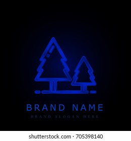 Forest blue chromium metallic logo
