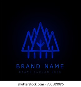 Forest blue chromium metallic logo