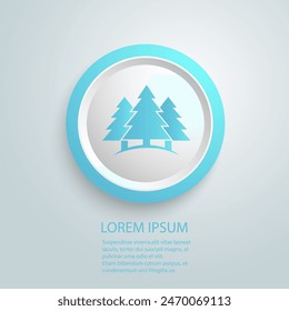 Forest Blue Icon Symbol. Premium Quality Isolated Tree Element In Trendy Vector Style