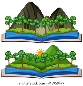 Forest books on white