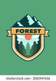 forest budge logo vector illustration