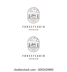 Forest cabin logo icon design template 