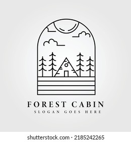 forest cabin logo vector illustration design logo badge emblem