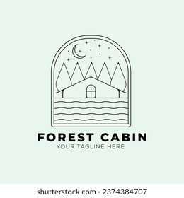 forest cabin logo vector illustration, forest cabin sign symbol design