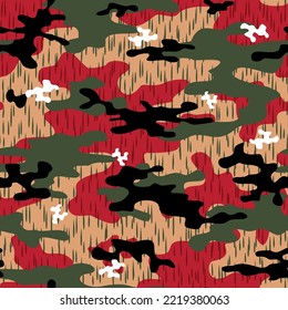 Forest camouflage background, army vector pattern, stylish street print.