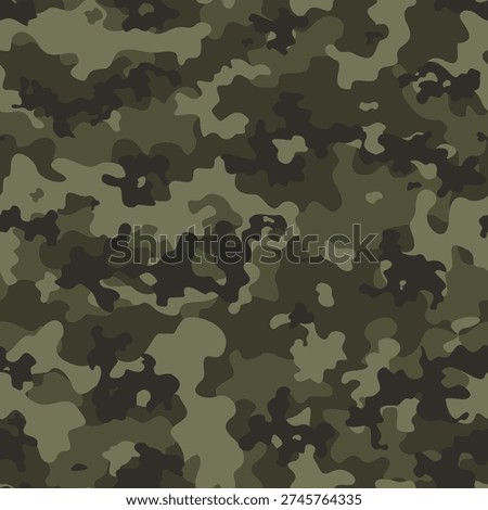 
Forest camouflage khaki texture seamless pattern, hunting background