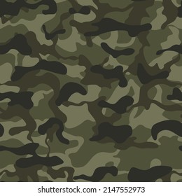 
Forest camouflage, military seamless texture, army and hunting pattern, disguise.