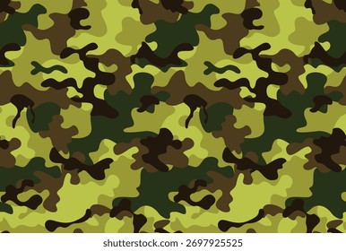 Forest camouflage pattern seamless modern green background, fashion design for clothes, military texture for print